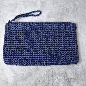 Vintage Clutch Purse Garfinkels  Womens Crochet Envelope Woven Cord Wristlet